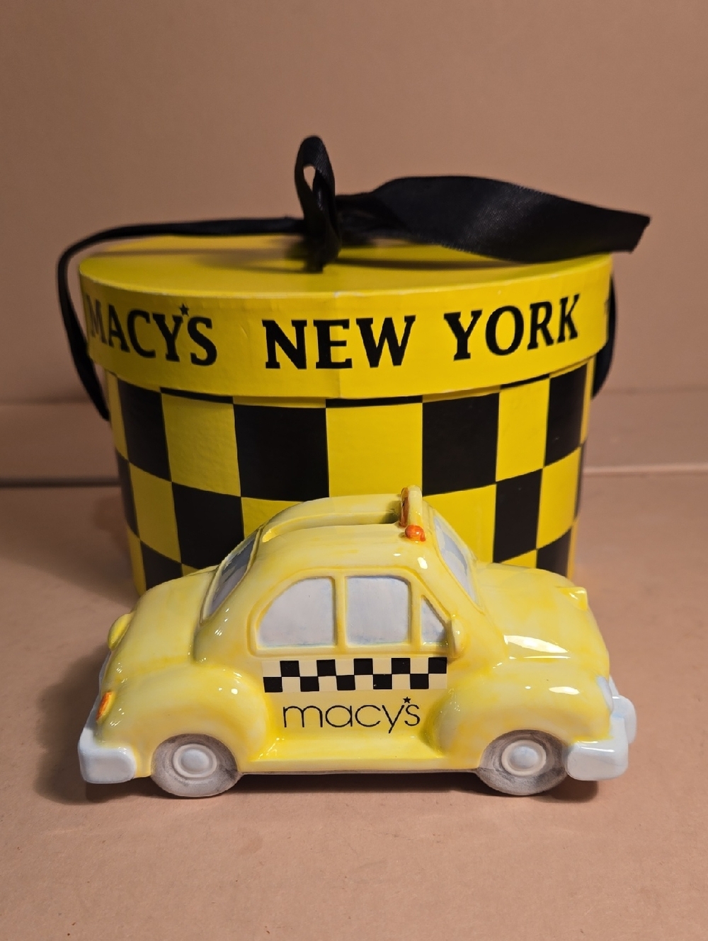 Y2K Macy's Yellow Checker Taxi Coin Bank